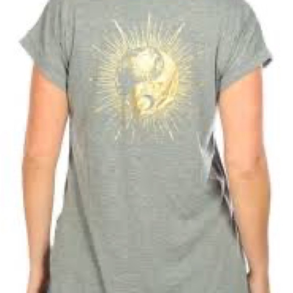 Truself gray‎ ying yang golden graphic tee size L